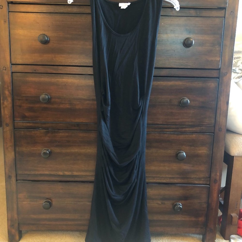 Ingrid + Isabel Maternity Ruched Black Tank Dress Small